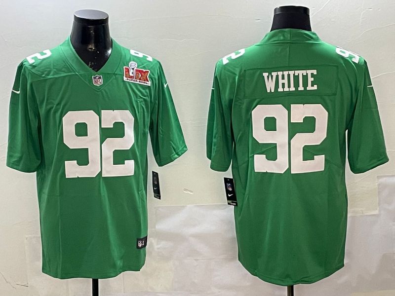 Men Philadelphia Eagles #92 White Green 2025 Nike Limited NFL Jersey style 2->philadelphia eagles->NFL Jersey